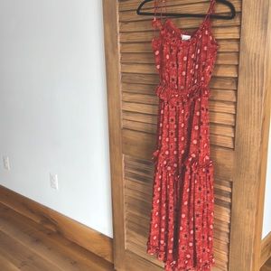 Misa red long dress size small